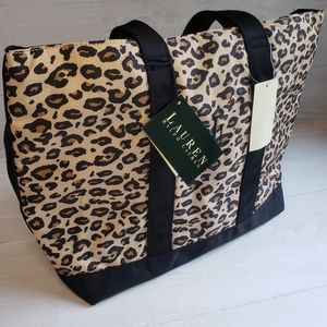 Lauren by Ralph Lauren Leopard Print Tote NWT